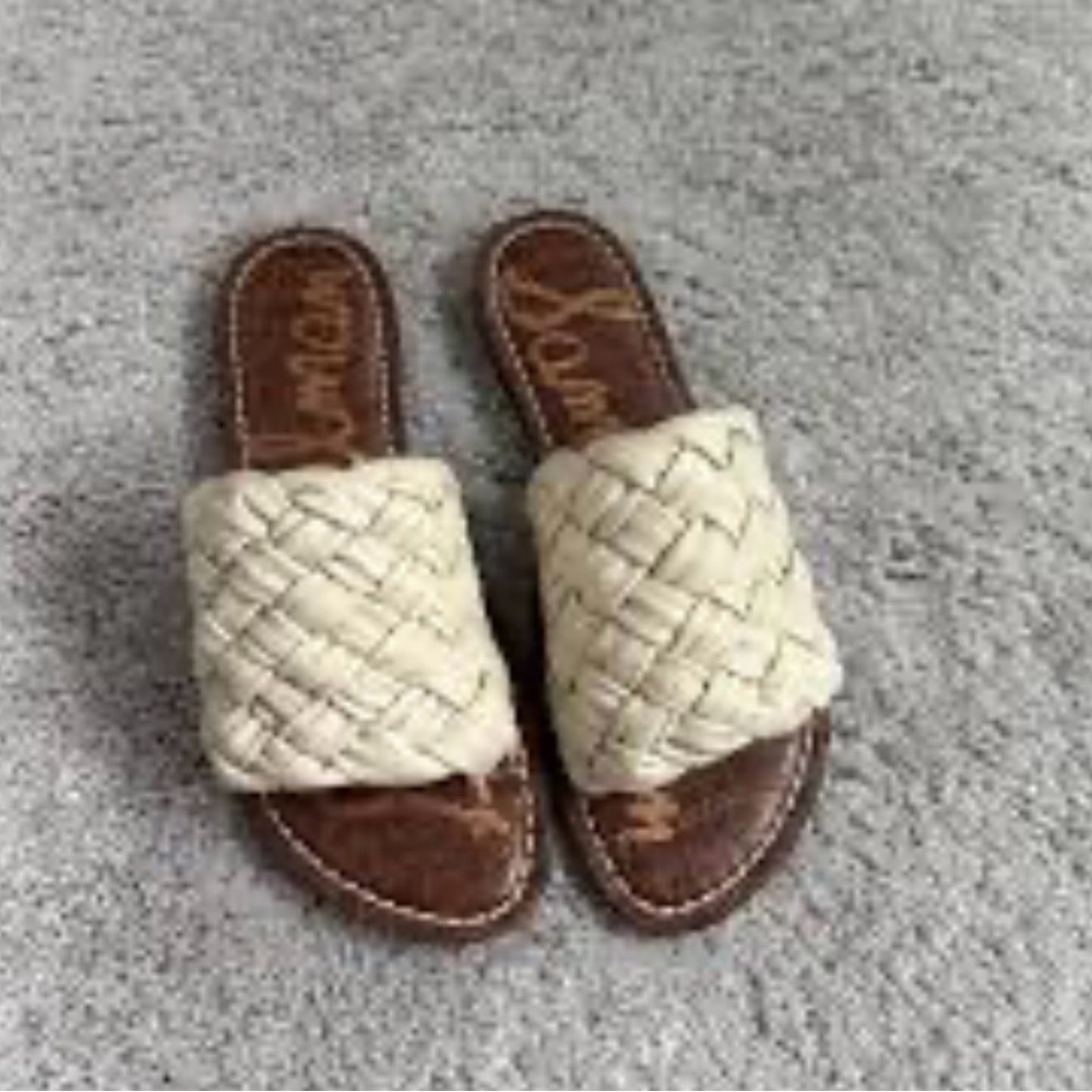 Sam Edelman  casual braiding cream Woven Slide Sandals size 7.4 - Picture 15 of 16